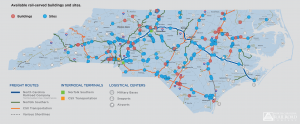 NC Rail-Served Sites and Buildings Map
